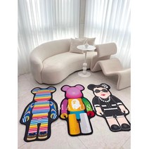 마구사 고퀄리티 베어브릭곰 러그 발매트 카페트 현관발매트 씽크대발매트 인테리어소품매트, (오늘출발) 레인보우베어