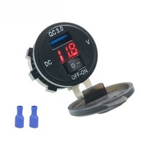 12V/24V 듀얼 USB 충전기 소켓 방수 QC3.0 빠른 자동차 전원 어댑터 콘센트 보트 오토바이 5, 01 Red