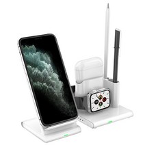 당일발송 [M_tech] 10W 고속 무선충전기 에어팟 애플워치 아이폰 갤럭시, 화이트_UMWH3IN1+고속어댑터