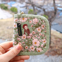 [소잉타임]빨강머리앤 포텐틸라 반지갑 패키지 퀼트지갑패키지 DIY키트, 그린