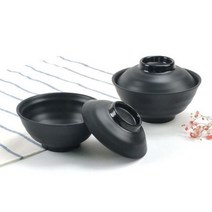비쥬 멜라민 돈부리 그릇 소 뚜껑있는 텐동 밥그릇 일본식 규동 공기, 소형