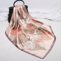 나뭇잎 스카프 명품스카프 사각스카프 가방손잡이 가을 패턴 쁘띠 여성머플러 스카프링