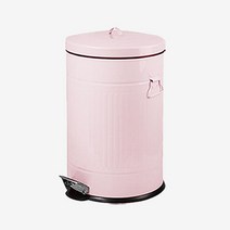 행거인행거 양철 무소음 컬러 페달휴지통 5리터, 핑크