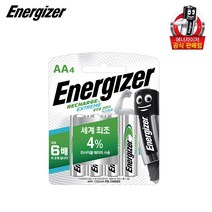 에너자이저 충전용 건전지(충전지) AA 4입, 1개, 4개입