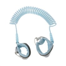 미아 방지 끈 밴드 안전 하네스 조정 가능한 손목 가죽 보행 보조 팔찌 아기 분실 벨트, 하늘색, 250cm