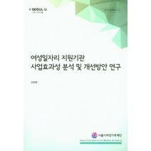 여성일자리 지원기관 사업효과성 분석 및 개선방안 연구, 서울시여성가족재단, 신하영