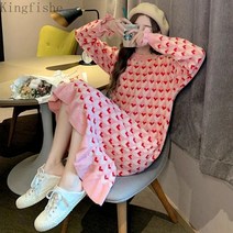 [Kingfishe]프릴 니트 원피스 가을 겨울 롱 니트 원피스 Kingfishe dian251226hy1