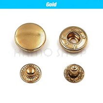 스냅 펀치 단추 똑딱이 패스너 금속 프레스 버튼 스터드 옵션 설치 도구 키트 가죽 공예 의류 가방 신발 50 세트100548, 15mm(831), Gold No Tool