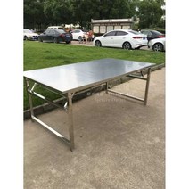 스텐 접이식 테이블 작업대 야외 캠핑 보조탁자 포장, 150 x 80 x 75cm