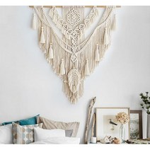 라크라메 수작업 월행잉 대형 마크라메 드림캐쳐, 클라우드 반제품(80*95cm)
