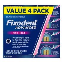 픽소덴트 어드밴스드 맥스 홀드 틀니 의치 접착제 62g 4개 fixodent advanced max hold, 1개, 1개