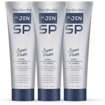 Dr Jen Super Paste 천연 재광화 치약 10% 나노 하이드록시아파타이트 + 불소 치과 의사 추천 민감한 치아용 호흡 상쾌함 에나멜 강화 (96 4g(3 4온스) 3팩), Pack of 3