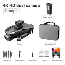수중 드론 방수 K911 최대 GPS 4K 전문 360 ° 장애물 회피 접이식 쿼드 콥터 미니 R, black-1Battery
