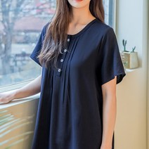 바바라옷장 인견_베이직 앞단추 롱 원피스/홈웨어/데일리/빅사이즈/루즈핏/임부복/엄마옷/인견