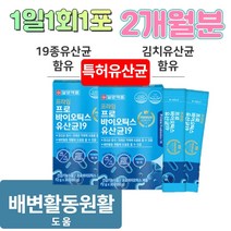 특허 김치 유산균 신프로바이오틱스 프리바이오스틱스 람노플알파 엘지지 유상균 19종혼합 가족 유산균 / 2개월분 1일1회1포, 제품구매+사은품1+사은품2