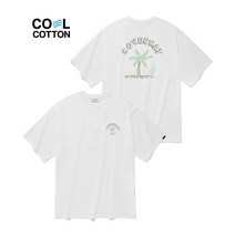 COVERNAT 비치 팜트리 티셔츠 화이트 CO2202ST28WH