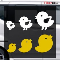 병아리 포인트 데칼스티커 SUV 주차스티커 주문제작 초보운전 깔끔한 투싼, 레드, C타입 소형