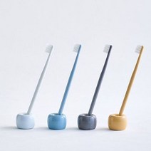 세라믹 스탠드 칫솔꽂이 2P 칫솔 거치대 칫솔통, 옐로우, 상세페이지 참조