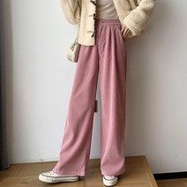 뒷 밴딩 골덴 여성 와이드 바지 코듀로이 팬츠
