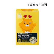 일동제약 비타민C 정 츄어블 천연 자연 유래 아스코르빈산 어린이 성인 키즈 청소년 추천 카카오 캐릭터 정품 대용량 씹어먹는 캔디 레몬맛 개별포장 비타민b6 식약처 식약청 해썹 인증, 1박스, 민쓰네가게 1박스당 108정