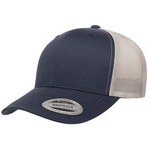 YP Classics 레트로 트러커 캡 블랙. One Size, Navy/Silver