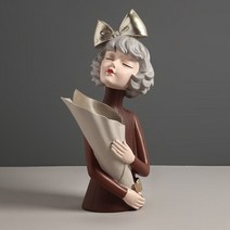 화병 중국도자기 가정 장식 조각 3d 예쁜 여자 꽃병 테이블 장식 동상 현대 북유럽 거실 장식용 미니어처, 큰 사이즈 2