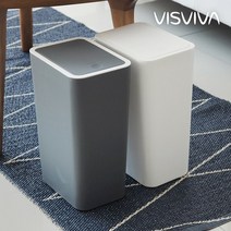 톡 원터치 사각 휴지통 화장실 쓰레기통9L 2P, 2개, 그레이+화이트