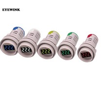 LED 전광판 모듈 간판 엘리베이터 광고구멍 크기 6-60 VDC 디지털 전압계 원형 검출기 테스터 미니 LED 표, 한개옵션1, 03 yellow