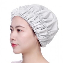 고급형 샤워캡 헤어 캡 염색 파마 세안 미용실 사우나 방수 비닐 위생 모자, 실버