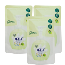 댕Ol몰 엘지 세균아꼼짝마 세꼼마 버블 핸드워시 그린허브향 리필파우치형식 200ml, 3개