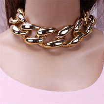 14K 팔찌 금 볼드 체인 여자 데일리 ingemark 남성용 exaggerated rock 청키 목걸이 big boss steampunk acrylic ccb twisted