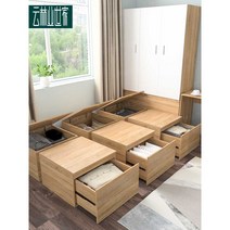 침대장 붙박이장 침대붙박이장 수납 서랍장 미니, K 수납함 다른 조립된 박스 베드