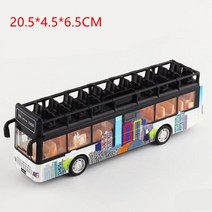 자동차모형 다이캐스트 관광 관광 더블 데커 장난감 버스 도시 전기 버스 모델 시뮬레이션, 20.5 4.5 6.5 cm