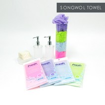 송월타월 후레쉬 샤워타월, 보라, 3개, 1개입