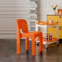 로얄다이아 엣지체어 미드센추리 모던 빈티지 뉴트로 포인트 체어 인테리어의자 카페의자, 엣지체어 - 오렌지