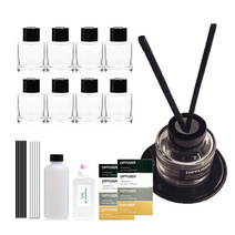 차량용 디퓨저 키트 향수 방향제 50ml 8개 만들기 세트, 클린코튼100ml