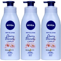 니베아 바디오일로션 체리블로썸앤 호호바 오일, 400ml, 3개