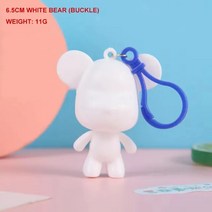 인테리어소품 유체 곰 DIY 수제 조각 격렬한 베어브릭 흰색 빈 금형 인형 장난감 데스크탑 장식 액세서리, [01] 6.5cm