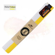 태권도 발차기미트 태권도복 2.5m 2.8m110inch 전문 품질 벨트 9 색 가라데 유도 더블 랩 레드 블루 그린 옐로우 무술, 280cm, 10 White Yellow