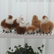 동광 스토리 페루 직수입 화이트 배색 알파카 라마인형, 브라운 COLOR, M 가로 20cm x 세로 23cm