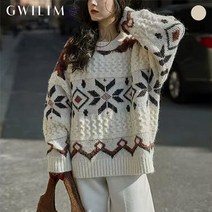 귈림 눈꽃패턴 앙고라 소프트 니트 GAWKN021P