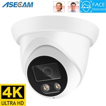홈캠거치대 8MP 4K IP 카메라 실외 얼굴 감지 오디오 듀얼 라이트 H.265 Onvif CCTV 메탈 돔 POE 감시 보안, 01 4MP POE AI Camera_01 2.8mm