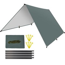 윙타프 JYMCW 캠핑 자외선 PU 3000mm 캠핑 배낭 야외 모험용 경량, 20.Grey Set - 3m x 4m