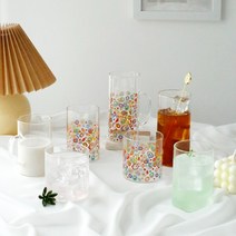 패턴 골드라인 내열유리 홈카페 유리컵 모음, 골드F 손잡이 롱쥬스 하이볼