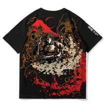 고퀄리티 커스텀 북두신권 반팔 일본 프린트 록 남성 스트리트 요코스카 자수 티셔츠 빈티지