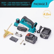 전기대패 자동대패 평면절삭기 목공공구 무선 전동 대패 렌치 포함 18V 15000rpm 핸드 헬드 충전식 전기, 04 1Battery 4.0A_03 UK