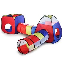 에어로그 공기주입식 팝업 에어텐트baby 3 in 1 play tent baby toys ball pool for kids, 4pcs 레드 블루