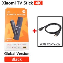 샤오미-글로벌 버전 Mi TV 스틱 4K 안드로이드 11 2GB RAM 8GB ROM 넷플릭스 와이파이 구글 어시스턴트 블루투스 5.0 스마트 동글, [01] Mi tv stick 4K, 04 add HDMI cable