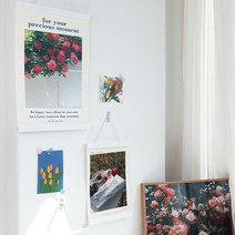 우드 행잉 화이트 집꾸미기 배너우드 프레임 액자 족자 족자봉 5size 자체제작, 12mm