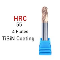 XUHAN 볼 코 엔드 밀 텅스텐 카바이드 커터 CNC 라우터 비트 밀링 공구 R0.5 6mm 8mm 10mm HRC50 55 65 2 4 플루트, CHINA, R2.5X5DX50L, HRC55-4F + 5PCS